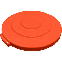 Carlisle 84101124 Bronco 10 Gallon Orange Flat Round Trash Can Lid