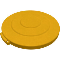 Carlisle 84101104 Bronco 10 Gallon Yellow Flat Round Trash Can Lid