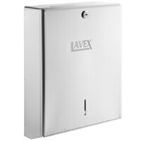 Lavex Stainless Steel C-Fold or Multifold Surface-Mounted Paper Towel Dispenser