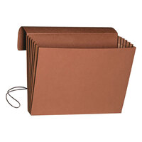 Smead 71186 Letter Size Extra Wide Expansion Wallet - 5 1/4" Expansion with Flap and Cord Closure, Redrope