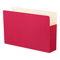 Smead 74231 Legal Size File Pocket - 3 1/2" Expansion with Straight Cut Tab, Red