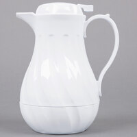 Choice 20 oz. White Swirl Thermal Coffee Carafe / Server