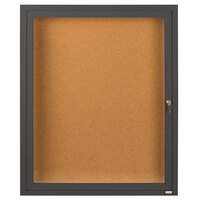 Aarco DCC2418RBA 24" x 18" Enclosed Hinged Locking 1 Door Bronze Anodized Finish Indoor Bulletin Board Cabinet