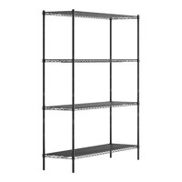 Regency 18" x 60" NSF Black Epoxy 4-Shelf Kit with 74" Posts