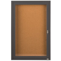 Aarco DCC4836RBA 48" x 36" Enclosed Hinged Locking 1 Door Bronze Anodized Finish Indoor Bulletin Board Cabinet