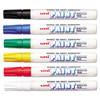 Uni-Paint Markers 63630 Assorted Medium Point Markers - 6/Pack