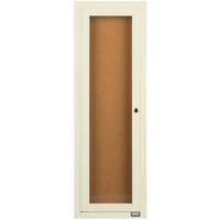 Aarco DCC3612RIV 36" x 12" Enclosed Hinged Locking 1 Door Powder Coated Ivory Finish Indoor Bulletin Board Cabinet