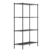 Regency 18" x 48" NSF Black Epoxy 4-Shelf Kit with 74" Posts