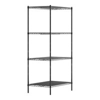 Regency 24" x 36" NSF Black Epoxy 4-Shelf Kit with 74" Posts