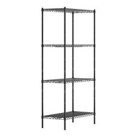 Regency 18" x 36" NSF Black Epoxy 4-Shelf Kit with 74" Posts