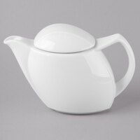 Schonwald 9194365 Avanti Gusto 11 oz. Continental White Porcelain Teapot with Lid - 4/Case