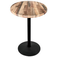 Holland Bar Stool OD214-2236BWOD36RRustic 36" Round Rustic Wood Laminate Outdoor / Indoor Counter Height Table with Round Base