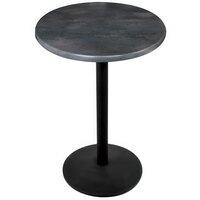 Holland Bar Stool OD214-2236BWOD36RBlkStl 36" Round Black Steel Laminate Outdoor / Indoor Counter Height Table with Round Base