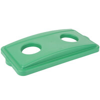 Continental 7316GN Green Rectangular Wall Hugger Recycle Bottle / Can Lid