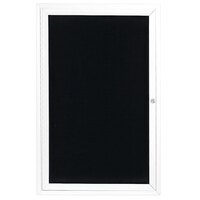 Aarco ADC3624W 36" x 24" Enclosed Hinged Locking 1 Door Powder Coated White Aluminum Indoor Message Center with Black Letter Board
