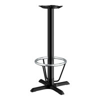Lancaster Table & Seating Cast Iron 22" x 22" Black 3" Bar Height Column Table Base with 16" Foot Ring