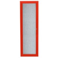 Aarco ODCC3612RR 36" x 12" Enclosed Hinged Locking 1 Door Powder Coated Red Outdoor Bulletin Board Cabinet