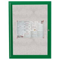 Aarco ODCC3630RG 36" x 30" Enclosed Hinged Locking 1 Door Powder Coated Green Outdoor Bulletin Board Cabinet