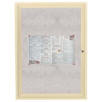 Aarco ODCC3630RIV 36" x 30" Enclosed Hinged Locking 1 Door Powder Coated Ivory Outdoor Bulletin Board Cabinet