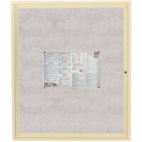 Aarco ODCC4836RIV 48" x 36" Enclosed Hinged Locking 1 Door Powder Coated Ivory Outdoor Bulletin Board Cabinet
