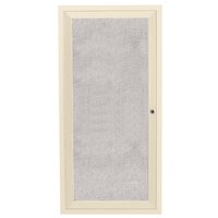 Aarco Enclosed Hinged Locking 1 Door Powder Coated Ivory Outdoor Bulletin Board Cabinet