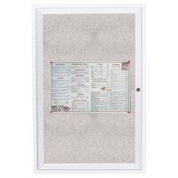 Aarco ODCC2418RW 24" x 18" Enclosed Hinged Locking 1 Door Powder Coated White Outdoor Bulletin Board Cabinet