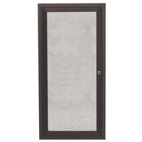 Aarco Enclosed Hinged Locking 1 Door Bronze Anodized Outdoor Bulletin Board Cabinet