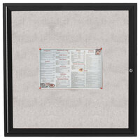 Aarco ODCC3636RBK 36" x 36" Enclosed Hinged Locking 1 Door Powder Coated Black Outdoor Bulletin Board Cabinet