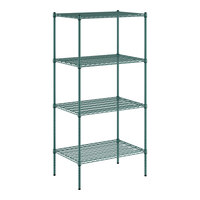 Regency 24" x 36" NSF Green Epoxy 4-Shelf Kit with 74" Posts