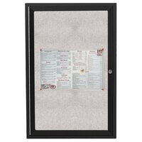 Aarco ODCC3624RBK 36" x 24" Enclosed Hinged Locking 1 Door Powder Coated Black Outdoor Bulletin Board Cabinet