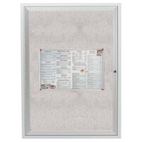 Aarco ODCC3630R 36" x 30" Enclosed Hinged Locking 1 Door Satin Anodized Aluminum Finish Outdoor Bulletin Board Cabinet