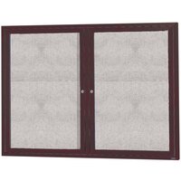 Aarco Enclosed Hinged Locking 2 Door Bronze Anodized Outdoor Bulletin Board Cabinet