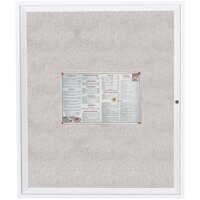 Aarco ODCC4836RW 48" x 36" Enclosed Hinged Locking 1 Door Powder Coated White Outdoor Bulletin Board Cabinet