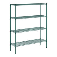 Regency 18" x 60" NSF Green Epoxy 4-Shelf Kit with 74" Posts