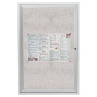 Aarco ODCC3624R 36" x 24" Enclosed Hinged Locking 1 Door Satin Anodized Aluminum Finish Outdoor Bulletin Board Cabinet