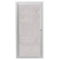 Aarco Enclosed Hinged Locking 1 Door Satin Anodized Aluminum Finish Outdoor Bulletin Board Cabinet