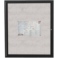 Aarco ODCC4836RBK 48" x 36" Enclosed Hinged Locking 1 Door Powder Coated Black Outdoor Bulletin Board Cabinet