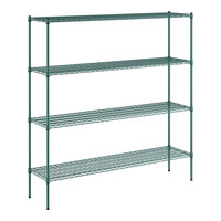 Regency 18" x 72" NSF Green Epoxy 4-Shelf Kit with 74" Posts