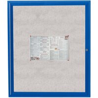 Aarco ODCC4836RB 48" x 36" Enclosed Hinged Locking 1 Door Powder Coated Blue Outdoor Bulletin Board Cabinet