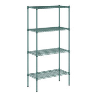 Regency 18" x 36" NSF Green Epoxy 4-Shelf Kit with 74" Posts