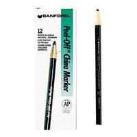 Sharpie 2089 Peel-Off Black China Markers - 12/Box