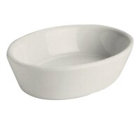 Hall China from Steelite International HL5710AWHA Ivory (American White) 10 oz. Oval Baker Dish - 24/Case