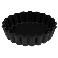 Matfer Bourgeat 345657 Exoglass 3 1/2" x 5/8" Fluted Non-Stick Tartlet / Quiche Mold - 12/Pack