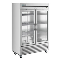 True T-49G-HC~FGD01 54 1/4" 2 Section Glass Door Reach-In Refrigerator with LED Lighting