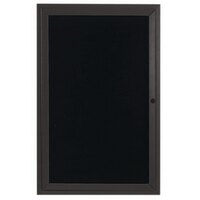 Aarco OADC2418BA 24" x 18" Enclosed Hinged Locking 1 Door Bronze Anodized Aluminum Outdoor Directory Board with Black Letter Board