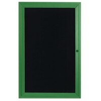 Aarco OADC3630G 36" x 30" Enclosed Hinged Locking 1 Door Powder Coated Green Aluminum Outdoor Directory Board with Black Letter Board