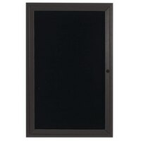 Aarco OADC3630BA 36" x 30" Enclosed Hinged Locking 1 Door Bronze Anodized Aluminum Outdoor Directory Board with Black Letter Board