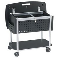 Safco 5370BL Scoot 29 3/4" x 18 3/4" x 27" Black / Silver File Cart