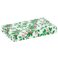 7 3/8" x 4" x 1 1/8" 2-Piece 1/2 lb. Holly / Holiday Candy Box - 125/Case