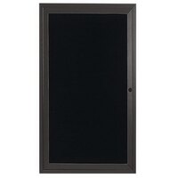 Aarco OADC3612BA 36" x 12" Enclosed Hinged Locking 1 Door Bronze Anodized Aluminum Outdoor Directory Board with Black Letter Board